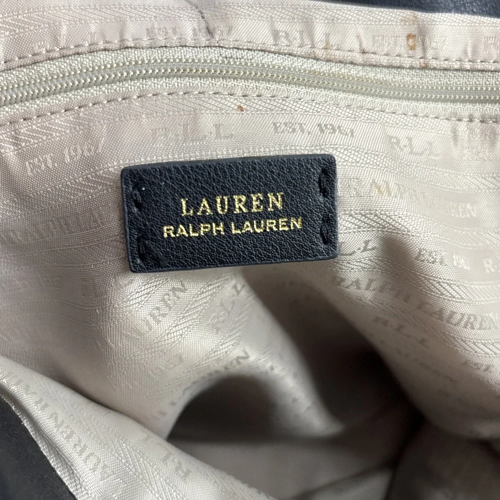 Lauren Ralph Lauren Raffia Brown Tote Bag Designer Preppy Coastal Resort